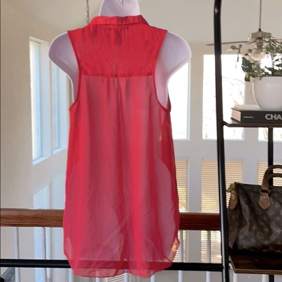 ❤️ WISHFUL PARK Pink Sleeveless Button down Top Size M ❤️ - Picture 2 of 6